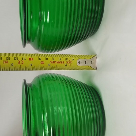 National Potteries Glass Division Emerald Green Planter Vases - Picture 6 of 13